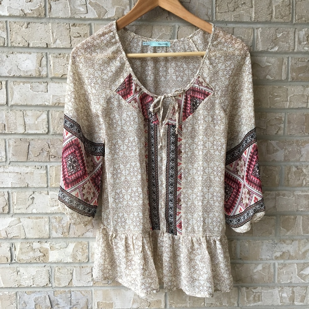 Maurices BOHO Hippie Top Semi Sheer XS